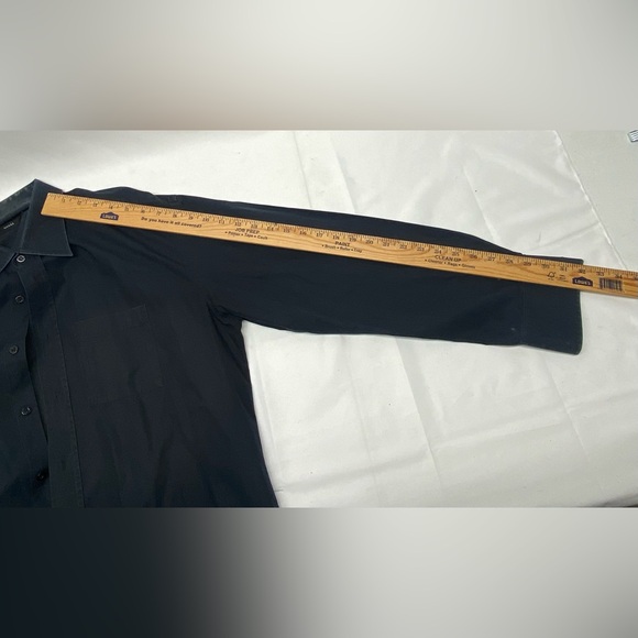 GUCCI Black Cotton Button Down Men's Fitted Dress Shirt 43/17 Made In Italy - Picture 5 of 10